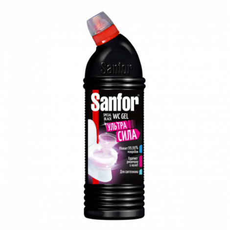 Чистящее средство 750 г, SANFOR WC gel (Санфор гель) "Special Black"