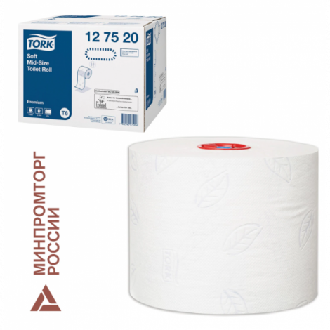 Бумага туалетная 90 м, TORK (Система Т6), комплект 27 шт., Premium, 2-слойная, белая