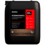Антипирен (II группа огнезащиты) с антисептическими свойствами, для наружных работ - MEDERA 200 Cherry Concentrate 5л